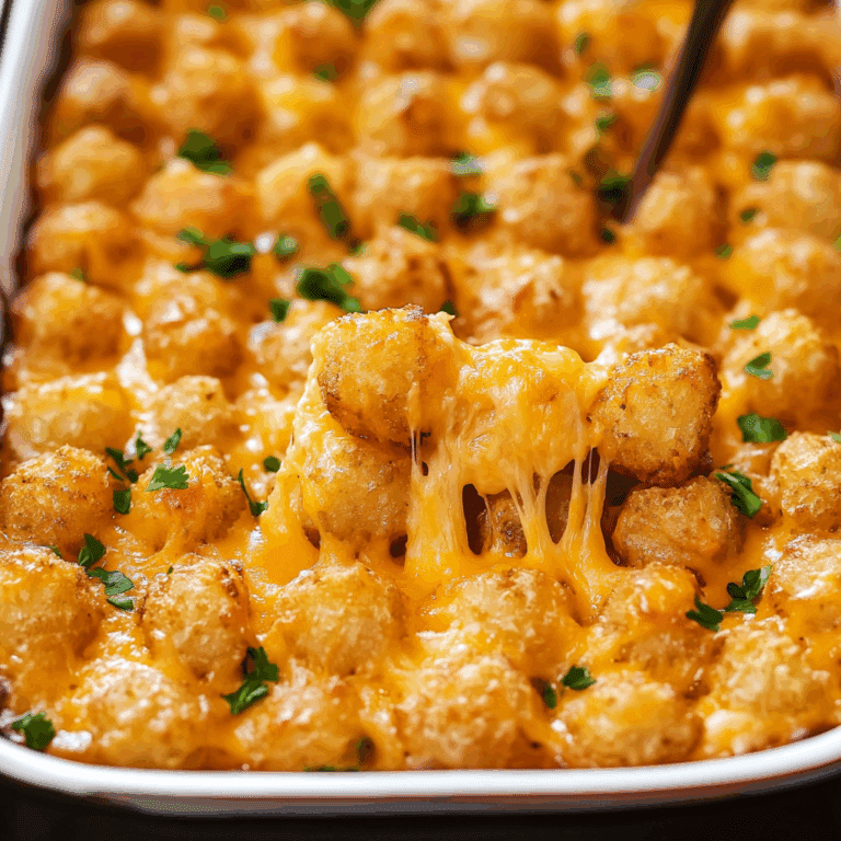 Cheesy Cowboy Casserole with Tater Tots