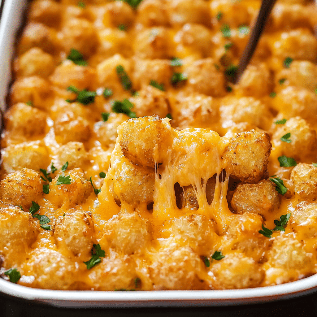Cheesy Cowboy Casserole with Tater Tots