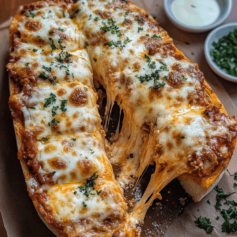 Cheesy Lasagna Garlic Bread Delight