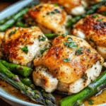 Crispy Roast Chicken with Asparagus Caesar