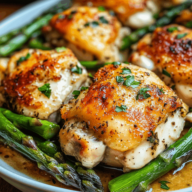 Crispy Roast Chicken with Asparagus Caesar