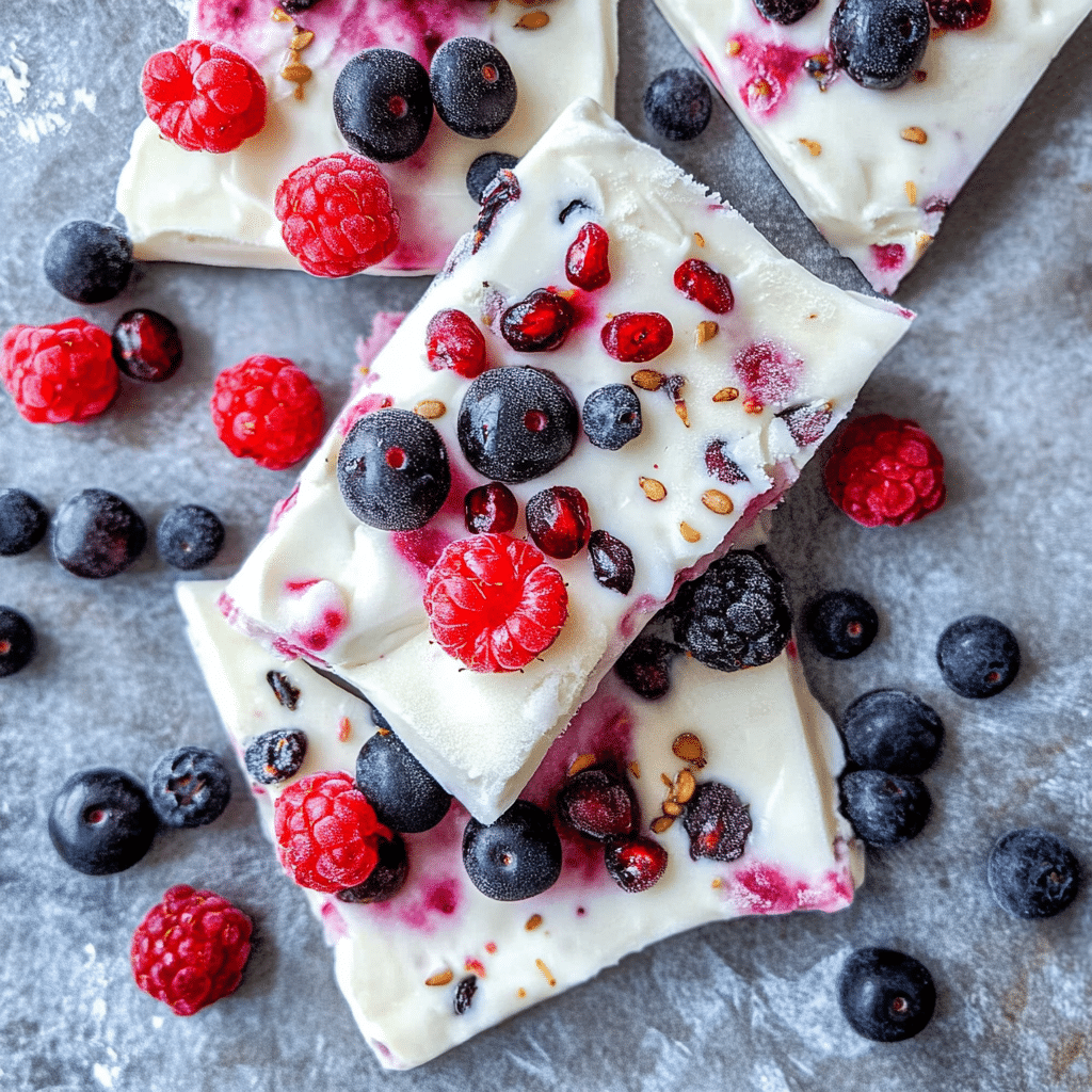 Easy Frozen Yogurt Bark with Berries