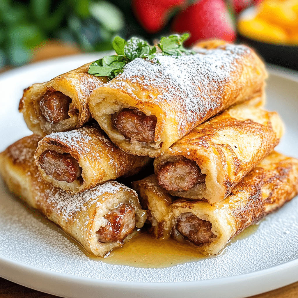 Easy Sausage French Toast Roll Ups