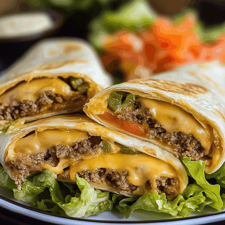 Quick Air Fryer Cheeseburger Wraps