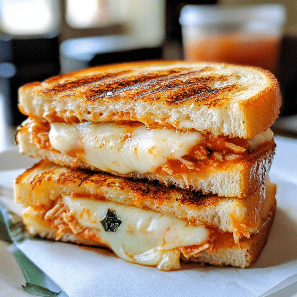 Quick Chicken Parmesan Grilled Cheese Sandwich