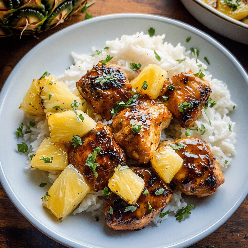 Quick Pineapple Chicken with Coconut Rice