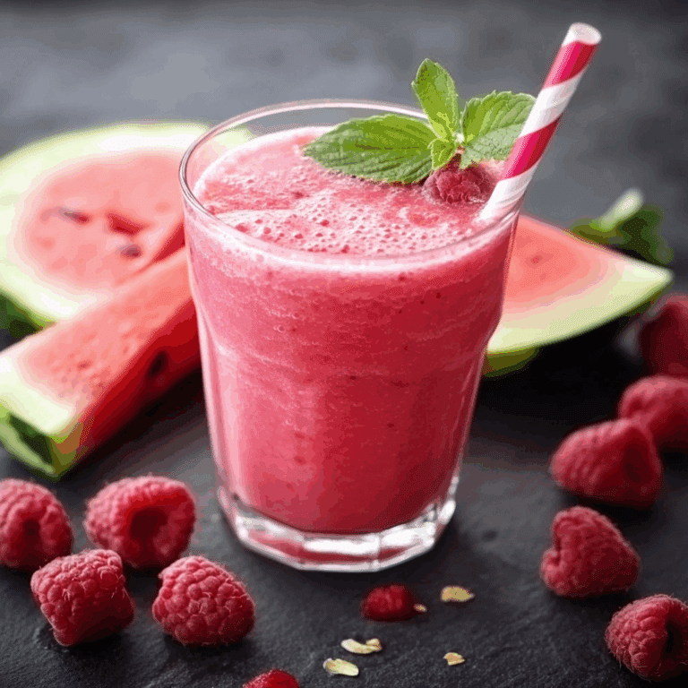 Refreshing Watermelon Raspberry Smoothie