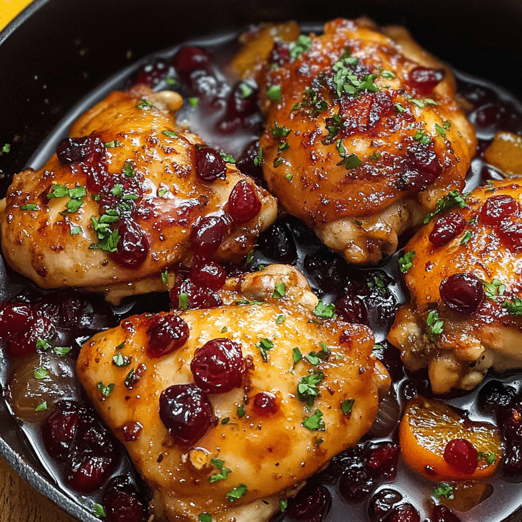 Savory Cranberry Orange Chicken Thighs