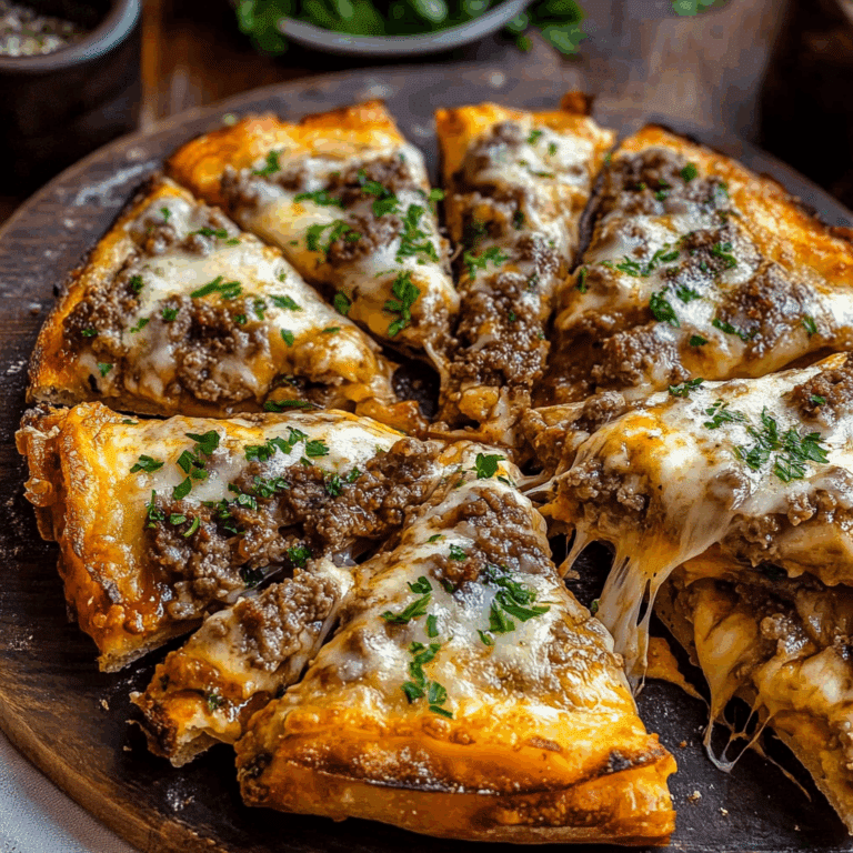 Ultimate Patty Melt Pizza with Focaccia Crust
