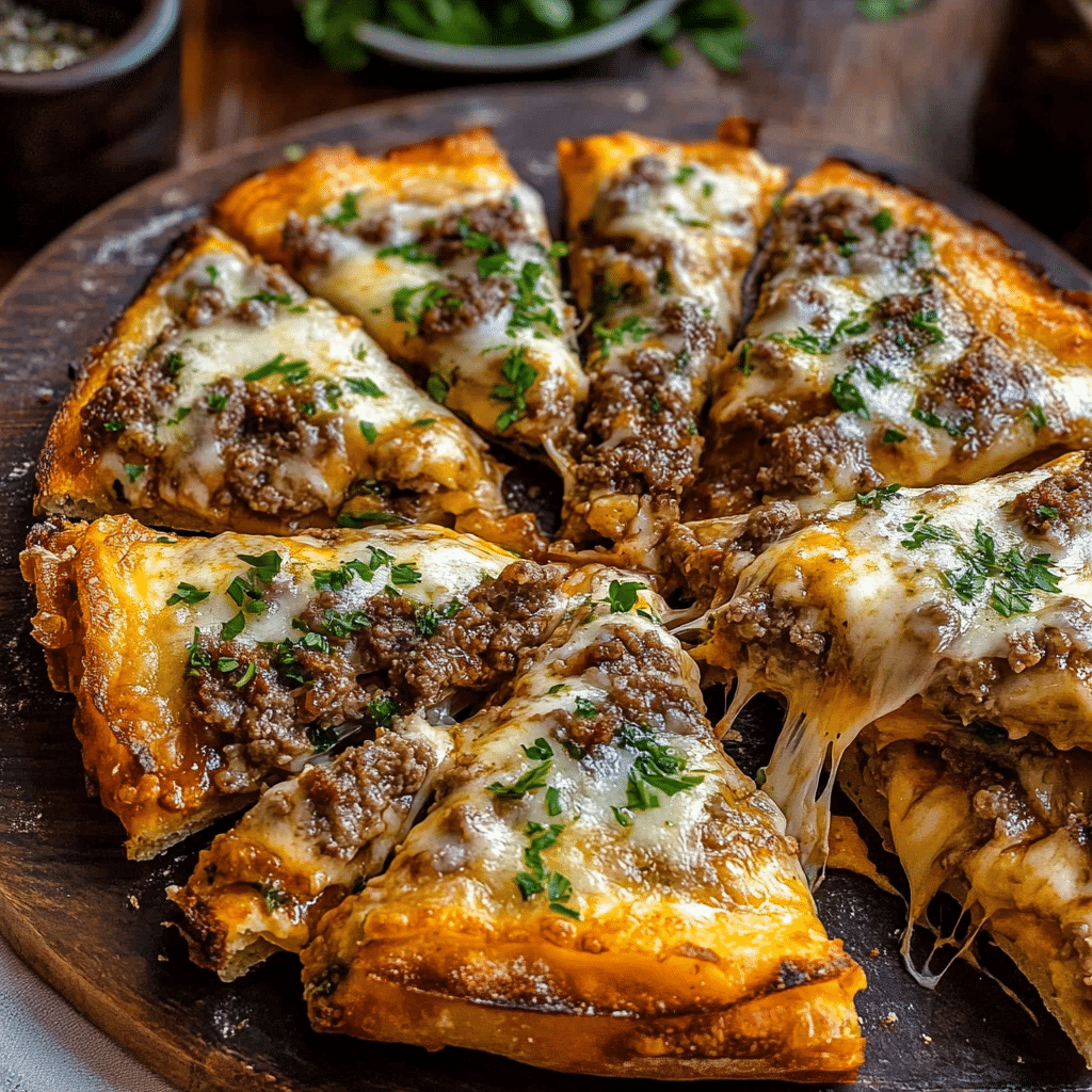 Ultimate Patty Melt Pizza with Focaccia Crust