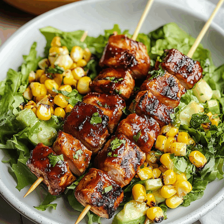 BBQ Chicken Skewer Salad