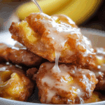Easy Homemade Banana Fritters with Glaze