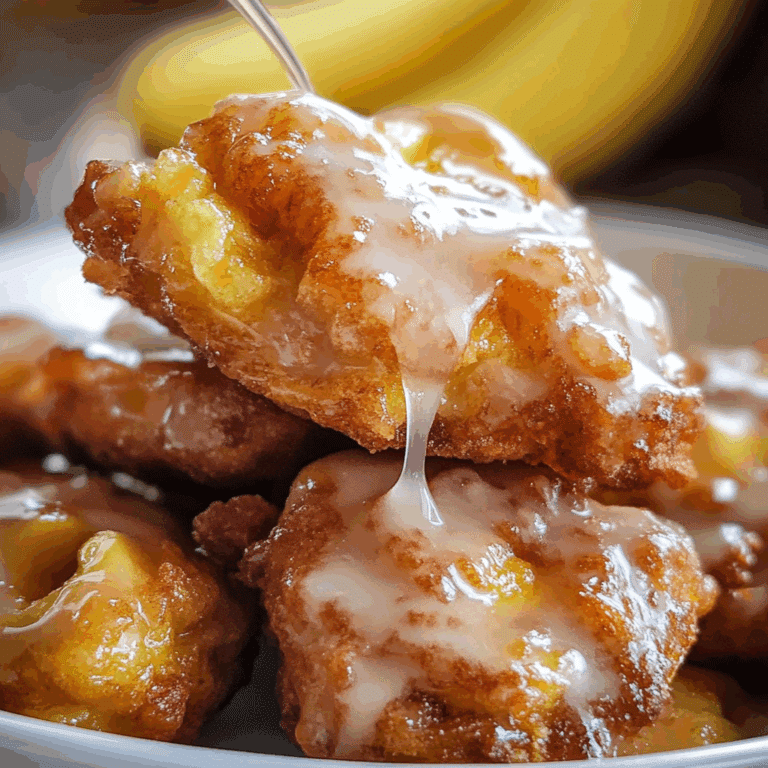 Easy Homemade Banana Fritters with Glaze
