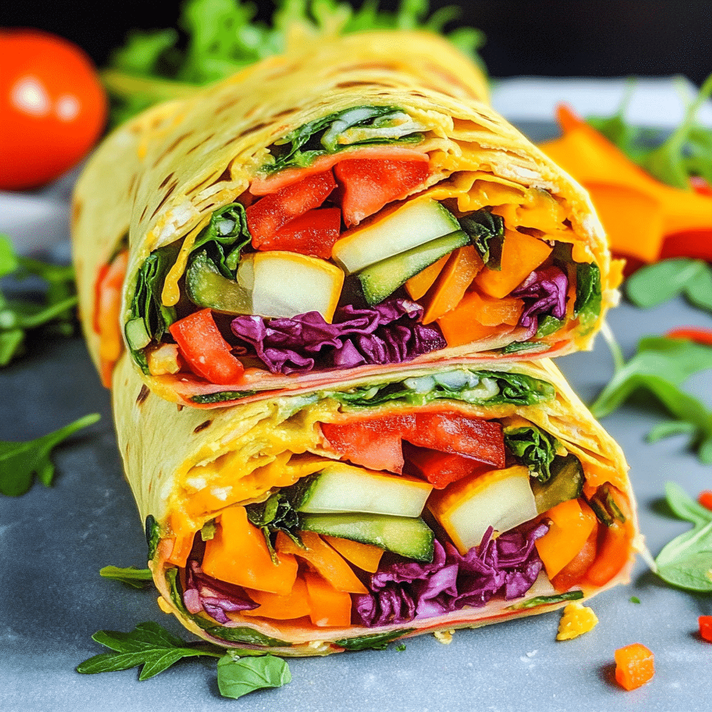 Easy Vegan Veggie Rainbow Wraps