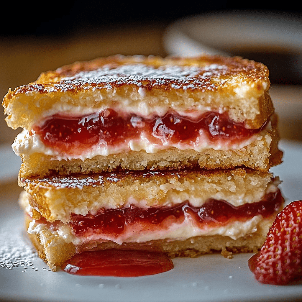 Fried Strawberry Cheesecake Sandwich