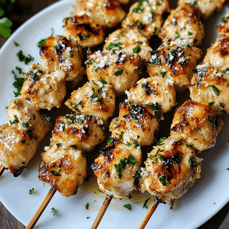 Garlic Parmesan Chicken Kebabs