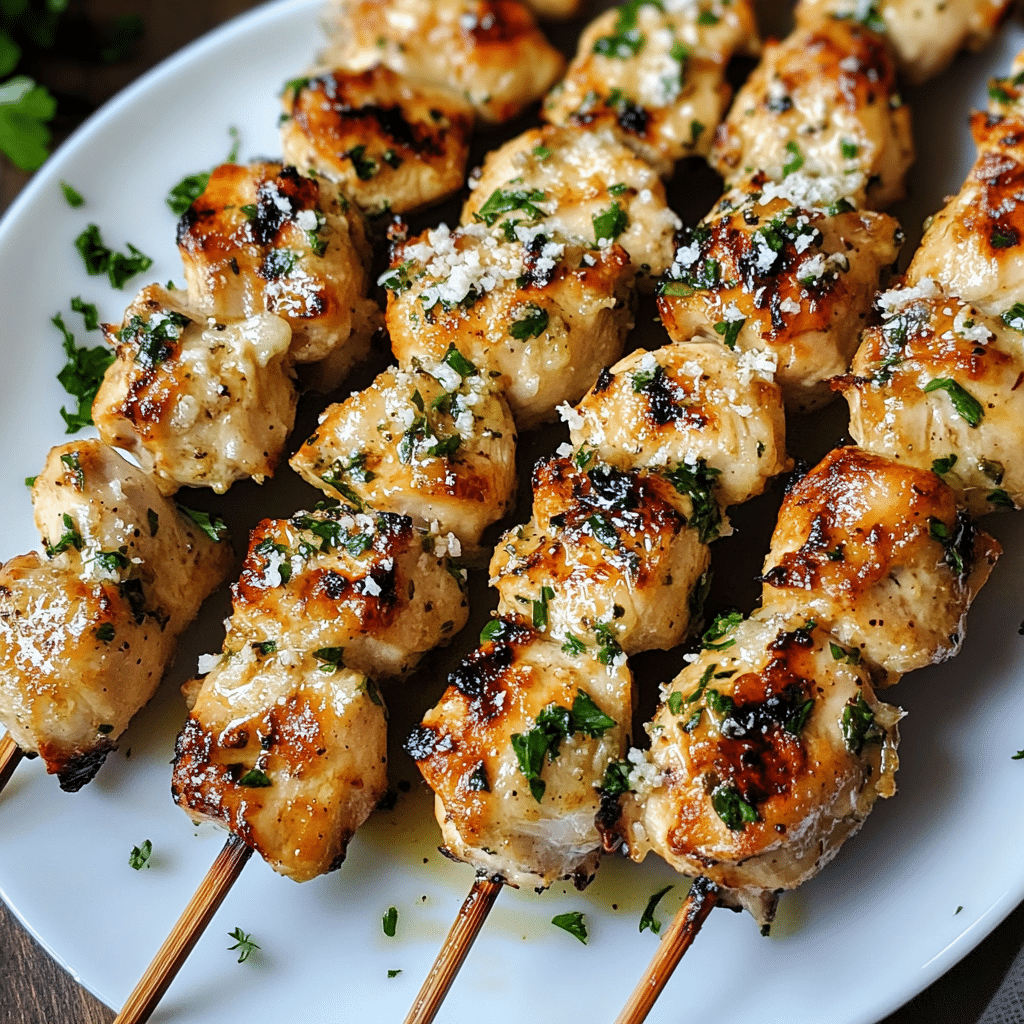 Garlic Parmesan Chicken Kebabs