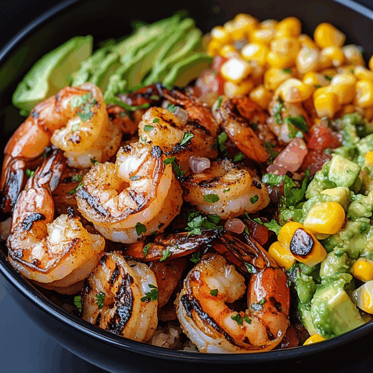 Grilled Shrimp Bowl with Avocado & Corn Salsa