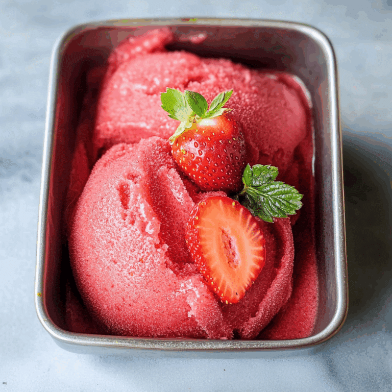Homemade Strawberry Sorbet
