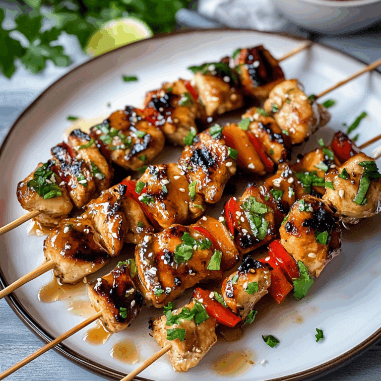 Honey Garlic Chicken Skewers