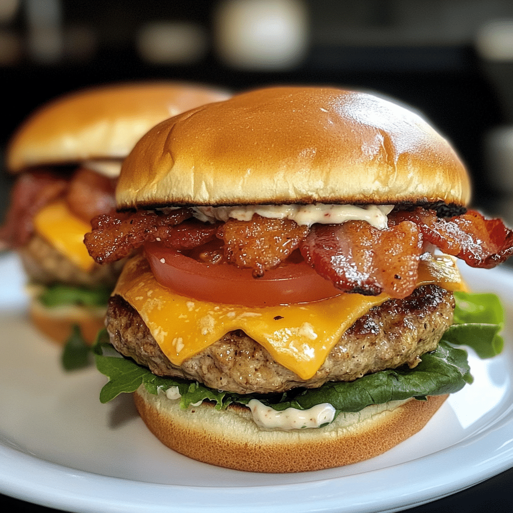 Juicy Cheddar Bacon Ranch Burgers