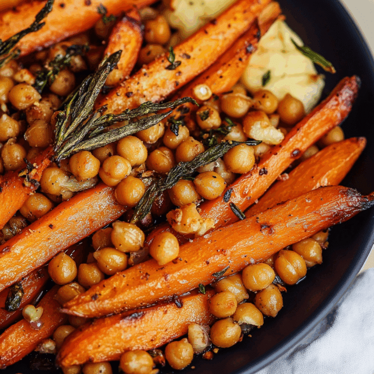 Maple Roasted Carrots and Chickpeas