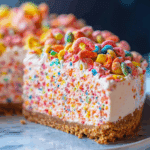 No-Bake Fruity Pebbles Cheesecake