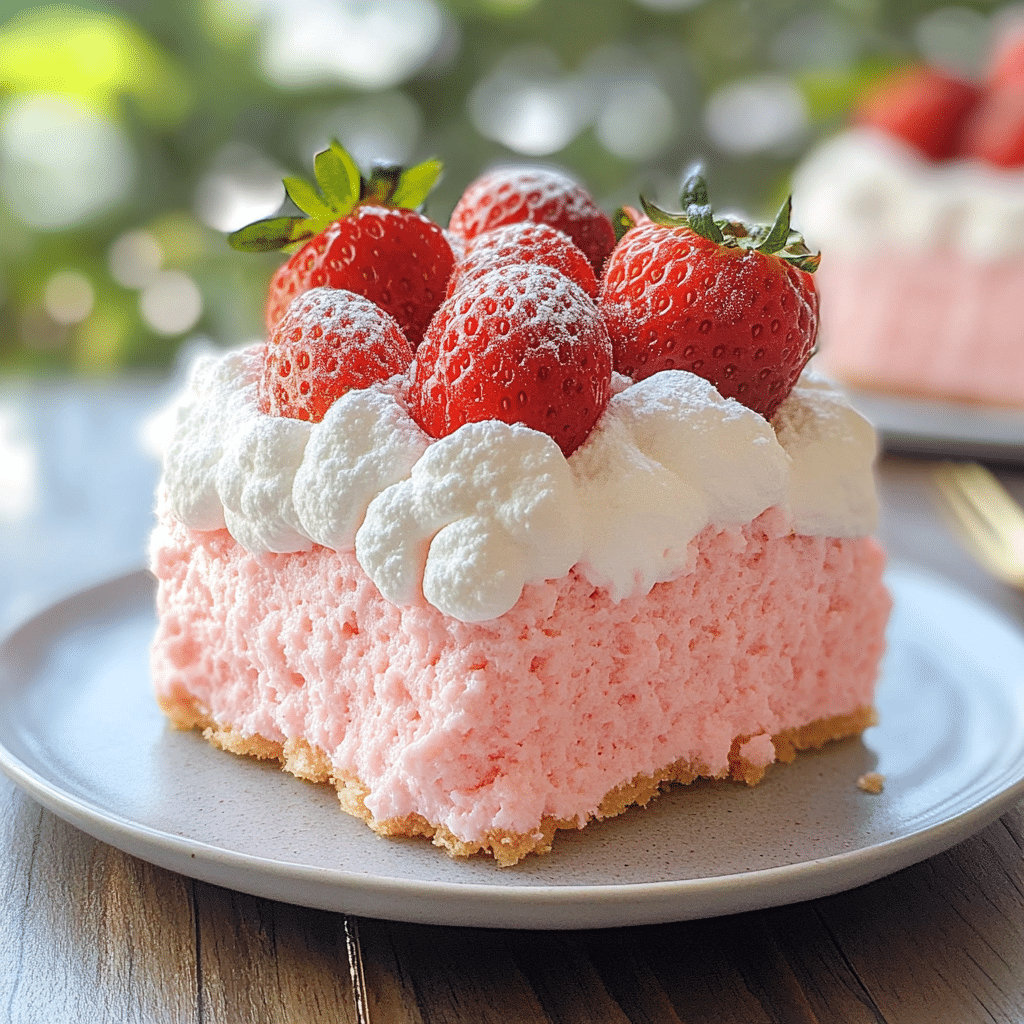 No-Bake Strawberry Cloud Cake