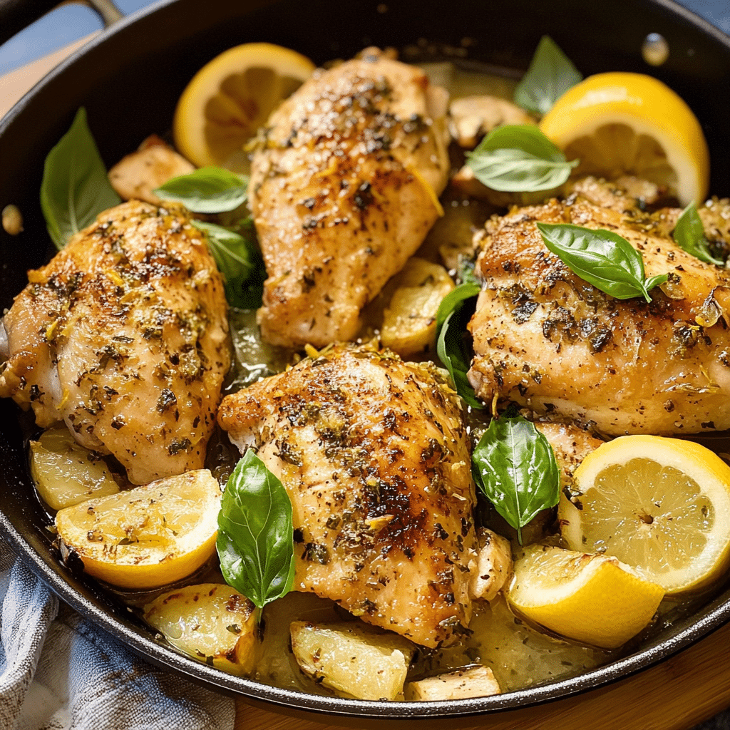 One-Pan Lemon Basil Chicken Dinner