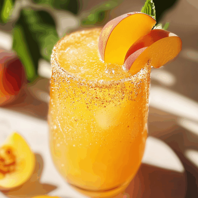 Refreshing Lemon Peach Sparkling Mocktail