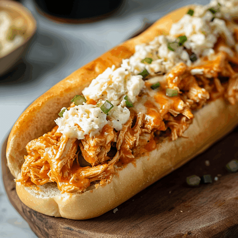 Slow Cooker Buffalo Chicken Cheesesteak