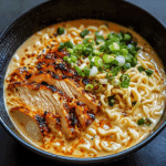 Spicy Chicken Ramen with Creamy Garlic Sauce