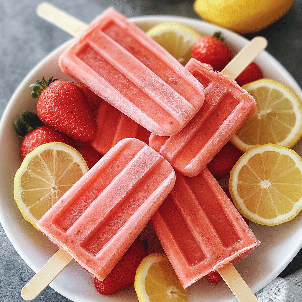 Strawberry Lemonade Popsicles