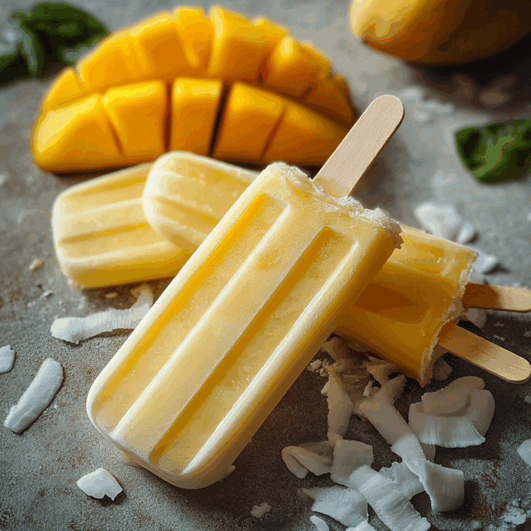 Tropical Coconut Mango Popsicles