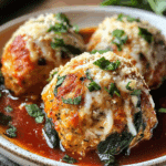 Baked Chicken Ricotta Meatballs with Spinach