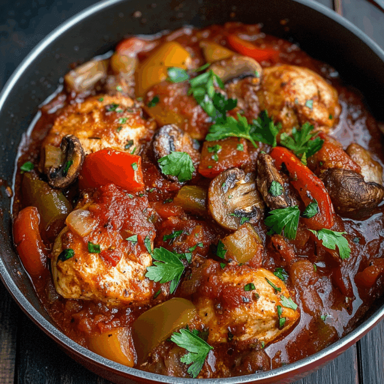 Chicken Cacciatore with Bell Peppers and Mushrooms