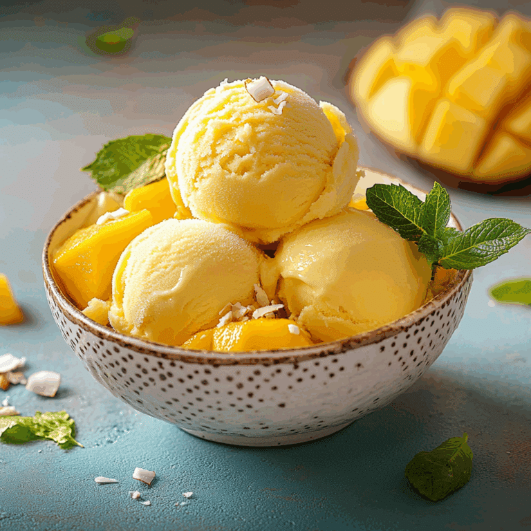 Mango Ice Cream with Coconut