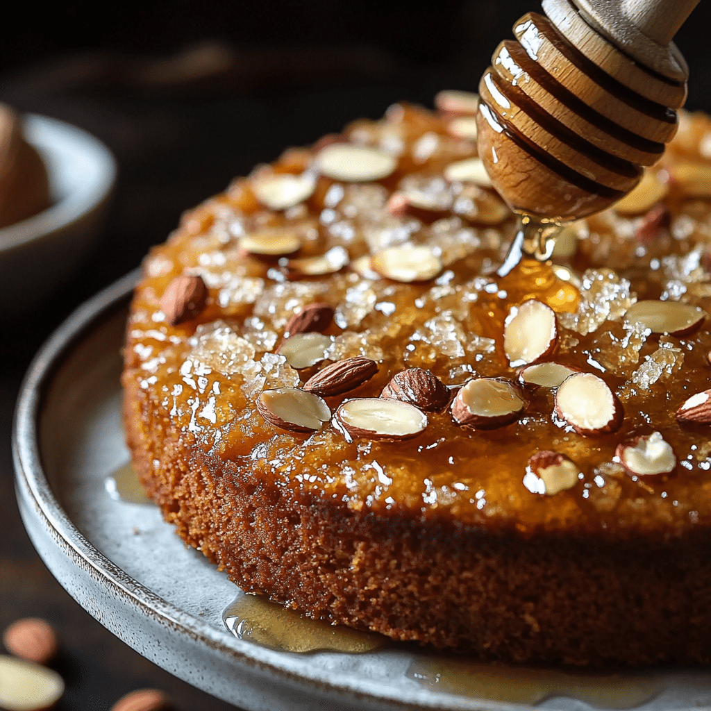 Moist Honey Cake with Almonds