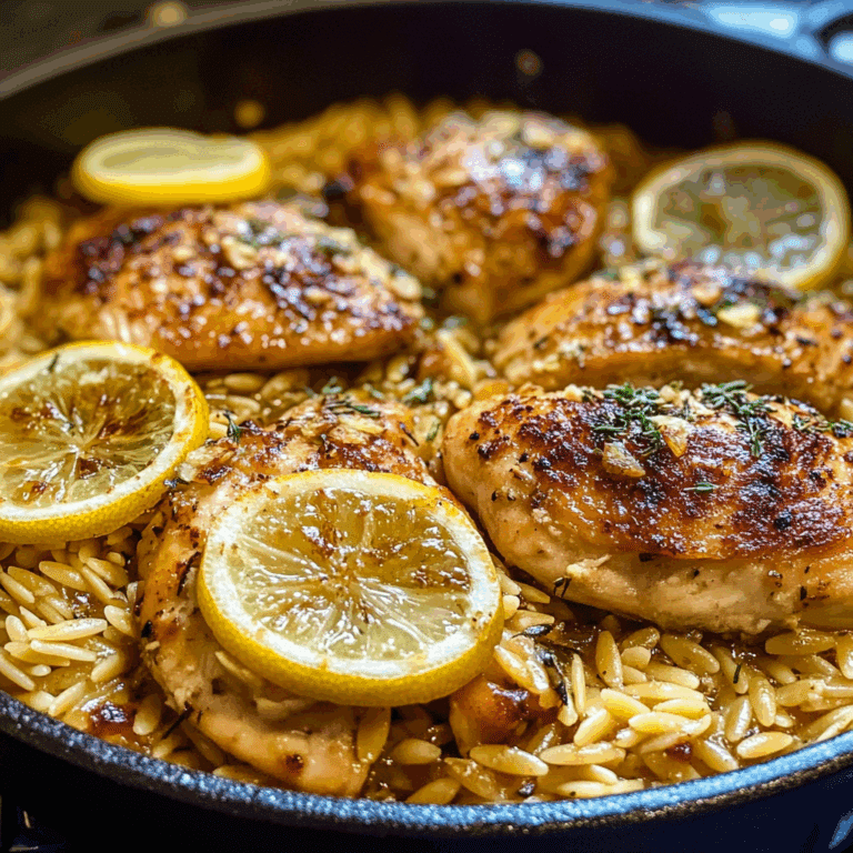 One Pot Lemon Garlic Chicken with Orzo