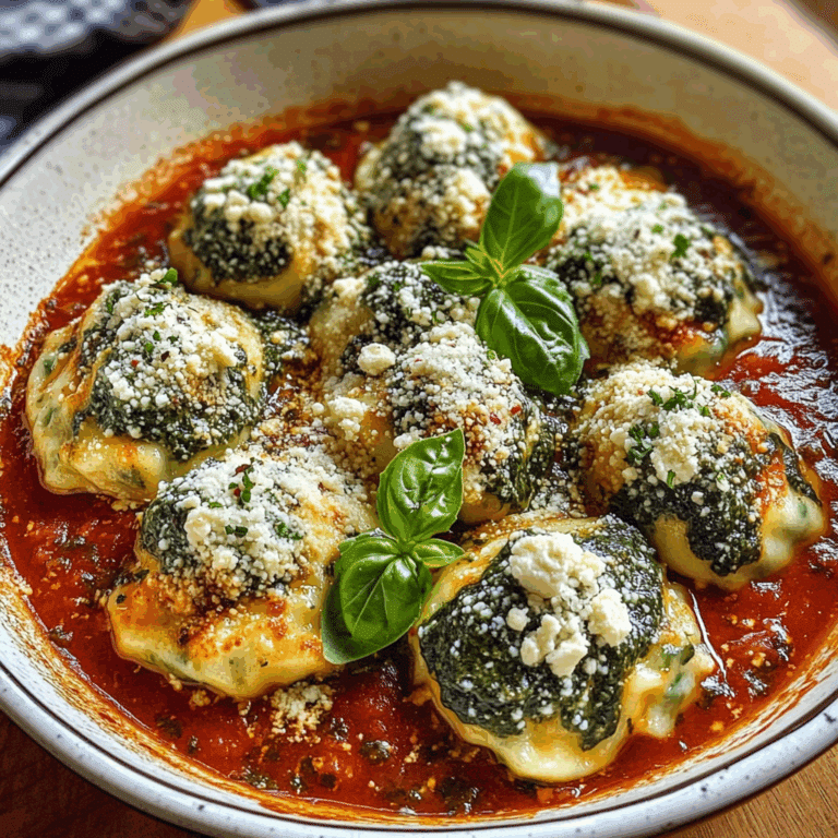 Spinach Ricotta Dumplings in Napoli Sauce