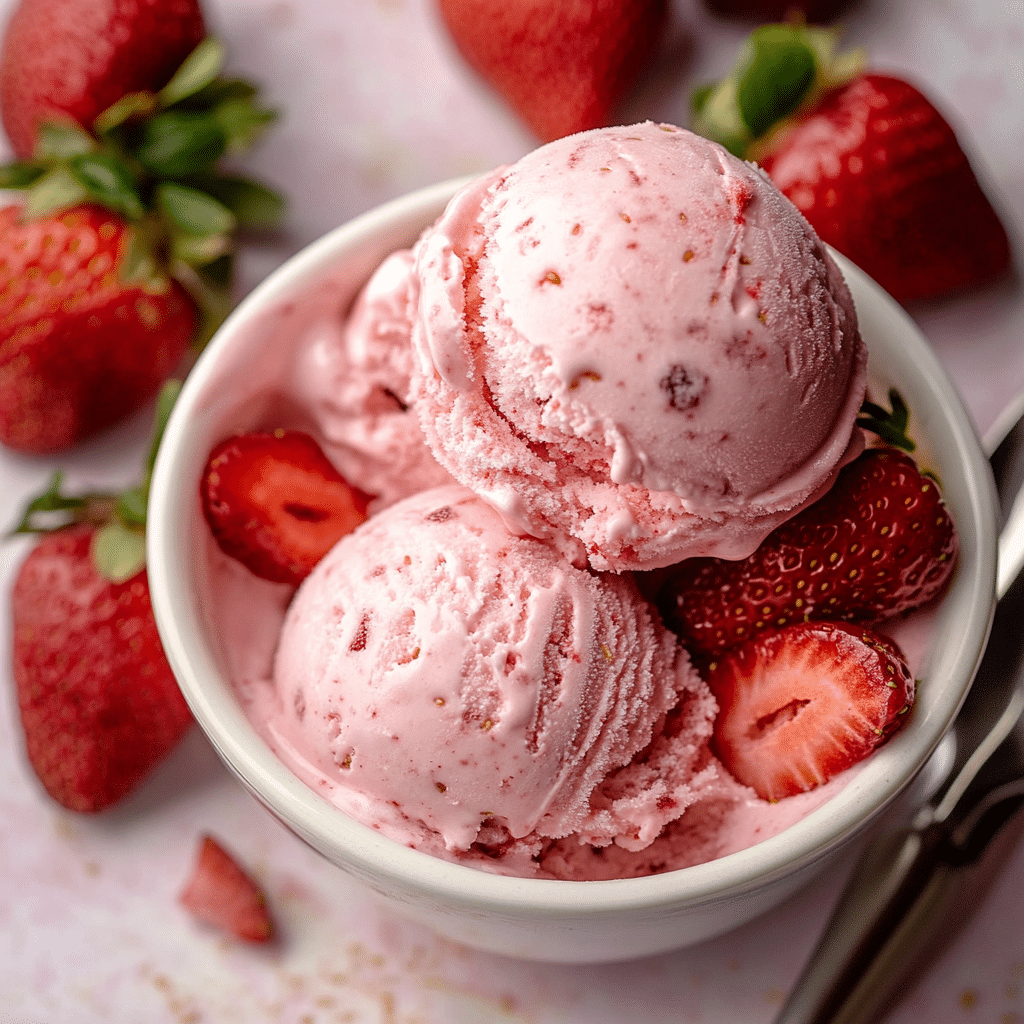 Vegan No-Churn Strawberry Ice Cream