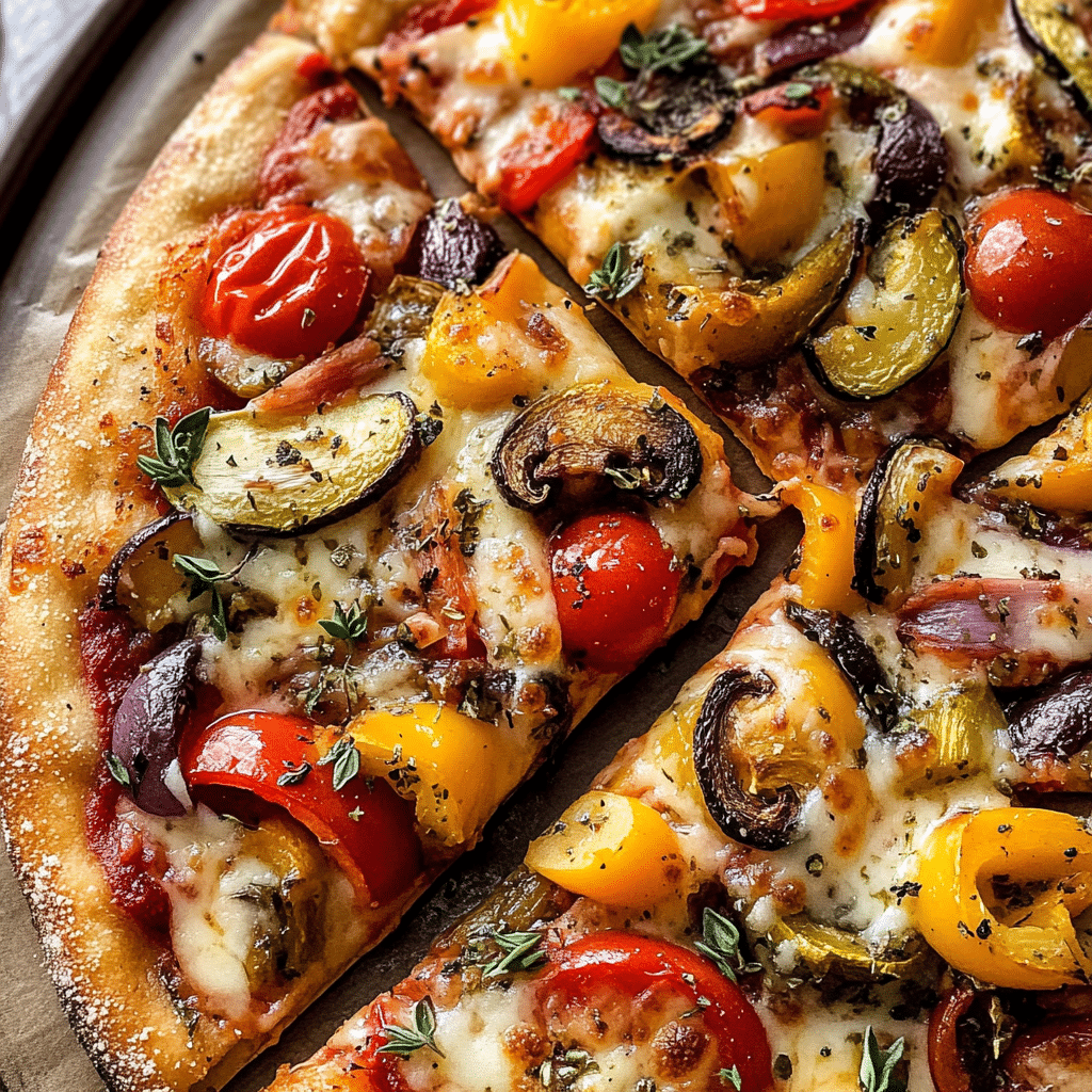 Whole Wheat Roasted Veggie Pizza