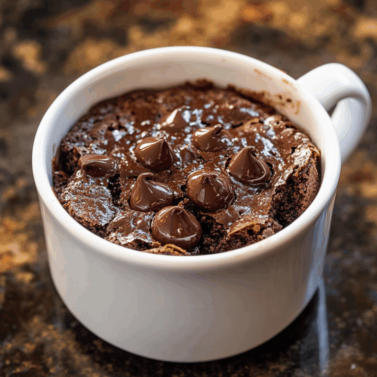 1 minute microwave chocolate brownie in a mug