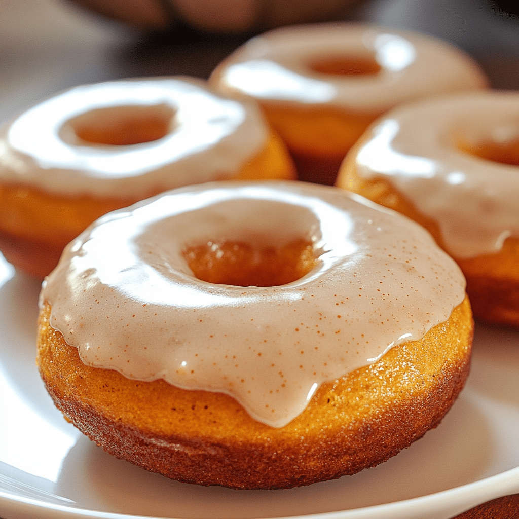Baked Pumpkin Donuts with Maple Glaze