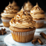 Chai Latte Cupcakes with Caramel Brulée Frosting