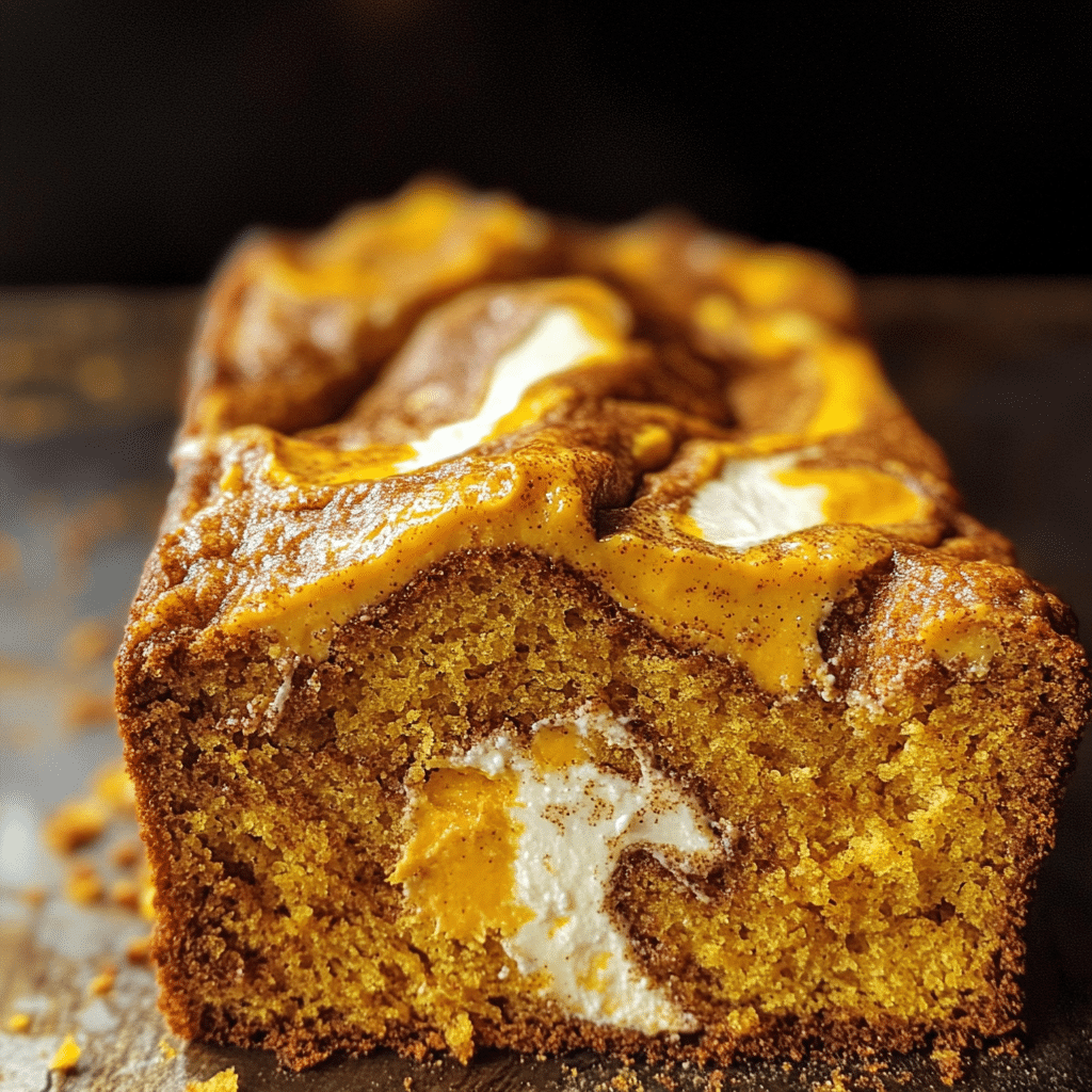 Cream Cheese Swirled Cinnamon Pumpkin Butter Bread