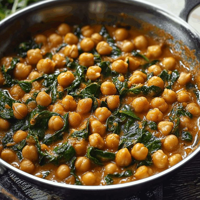 Curried Chickpeas with Spinach