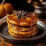 Fluffy Pumpkin Butter Chocolate Chip Pancakes