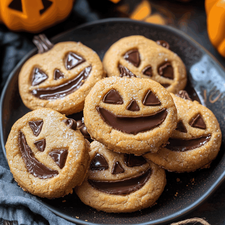 Milk Chocolate Stuffed Jack-O’-Lantern Cookies
