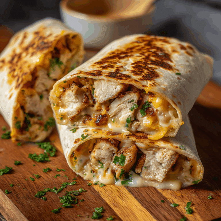 Cheesy Garlic Chicken Wraps